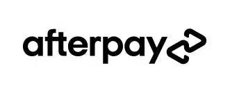 Black lowercase 'afterpay' text with the Afterpay icon to the right.