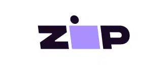 Black and purple ZIP Pay logo.